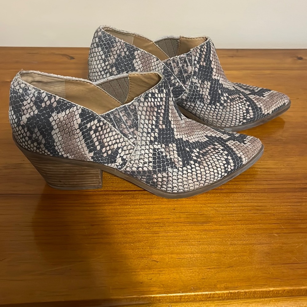 Snake skin booties